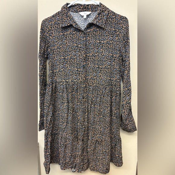 Ripe Maternity Dress button down animal print collared long sleeve comfy size XS - Picture 2 of 8